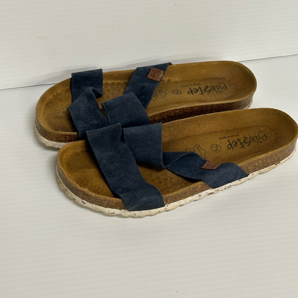 BioStep Shoes Womens Size 7.5 Cork Footbed Slip On Sandals Comfort Made in Spain